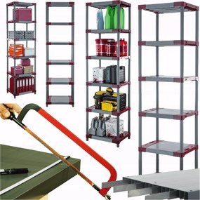 Műanyag könyvespolc Erősített 222x50x46 cm Eco Vízálló Moduláris