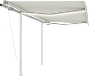 vidaXL krémszínű automata szélérzékelős és LED-es napellenző 3,5x2,5 m
