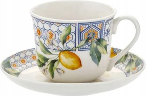 Nagy teáscsésze szimpla 400 ml citrom csészealj