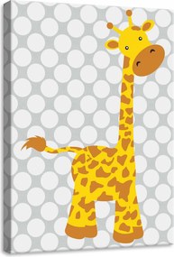 Vászonkép 50x70 Zsiráf gyerek rajzfilm foltok vidám egyszerű fehér körök