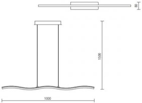 Redo 01-893 - LED csillár kábelen PULSE LED/23,1W/230V matt króm