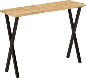 vidaXL tömör mangófa konzolasztal természetes éllel 105 x 33 x 76 cm