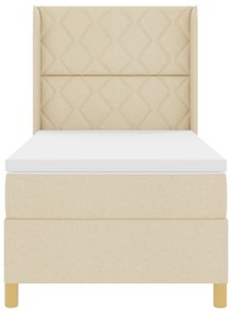 Boxspring Ágy Matraccal Krém színben - 90x200 cm Textil