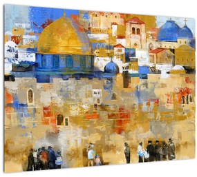 Kép - siratófal, Jerusalem, Israel (üvegen) (70x50 cm)