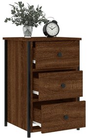 2 db barna tölgyszínű szerelt fa éjjeliszekrény 40x36x60 cm