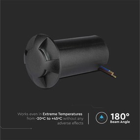 Fekete talajba süllyszthető lámpa 1X4W 50lm 6500 K
