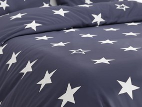 LINE STAR sötétkék pamut ágyneműhuzat