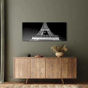 Kép - Eiffel-torony, fekete-fehér (120x50 cm)