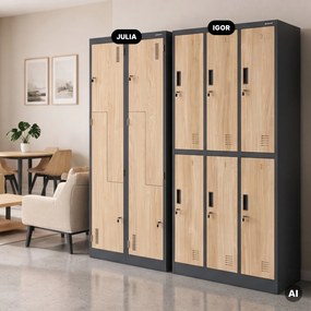 L alakú öltözőszekrény, antracit, sonoma tölgy, 800x1850x450 mm: JULIA Eco Design