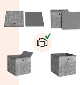 GARY tárolódoboz, 6 db, 30x30x30cm, szürke SongmicsHome