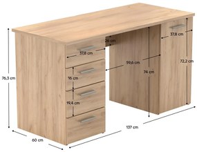 PC asztal Telur (artisan tölgy). 1119636