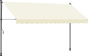 vidaXL krémszínű szövet és acél feltekerhető napellenző 350 x 150 cm