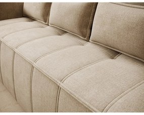 Világosbarna bársony kinyitható-tárolóhelyes kanapé 242 cm Weltton – ELTAP