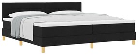 Box Spring Ágy Matraccal Fekete 200x200 cm Szövet
