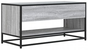 szürke sonoma színű szerelt fa és fém TV-szekrény 91x40x46 cm
