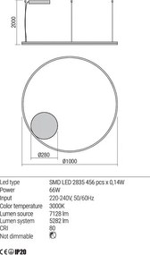 Függeszték Fehér ORBIT REDO 01-1714-TRIAC