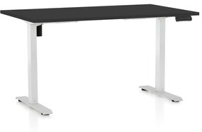 OfficeTech B állítható magasságú asztal, 140 x 80 cm, fehér alap, fekete