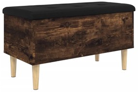 füstös tölgy színű szerelt fa tárolópad 82x42x46 cm