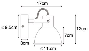 Ipari reflektor fekete fával, dönthető - Tommy
