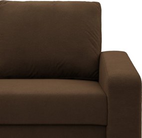 Zeus sarokkanapé, 2 ágyneműtartóval, döntött kartámasz, szövet anyag, univerzális oldal, hab töltet, barna