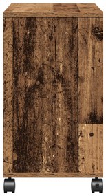 Görgős Oldalsó Asztal Régi Fa 50x30x55 cm Mérnöki Fa