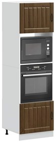 vidaXL Lucca 2 db barna tölgy színű szerelt fa sütőszekrények