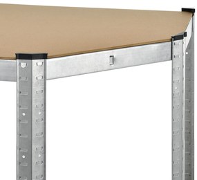 Juskys Sarok polc Basic 180x70x40 cm - ezüst