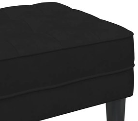 Pad Fekete 113x57x39 cm Velúr