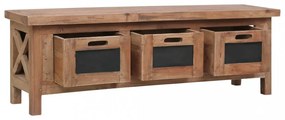 tömör mahagóni TV-szekrény 3 fiókkal 120 x 30 x 40 cm