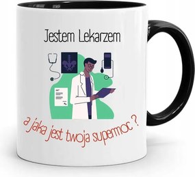 Fekete Bögre Orvos Doktornak Orvos Vagyok fényképes nyomattal