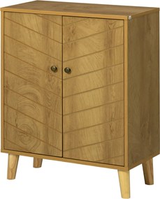 HOMCOM Vintage Stílusú Tálaló szekrény 60x30x76cm, 2 Belső Polccal, Fa szín | Aosom