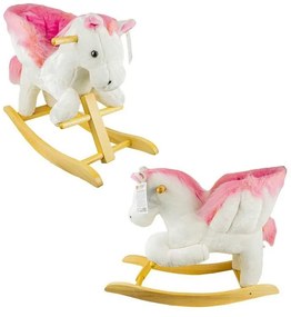 Rózsaszín ló hintaszék kicsiknek, 60x34x45 cm, zenei effektek, biztonsági övek