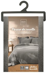 Antracitszürke kétszemélyes-hosszabbított mikroplüss ágyneműhuzat 240x220 cm Helena – douceur d'intérieur