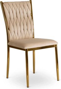 Fonott bársony szék krém színben, DAN