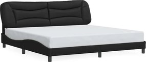 vidaXL fekete műbőr ágykeret matrac nélkül Hvar 200x200 cm