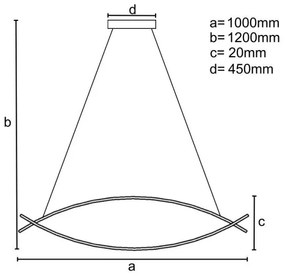 LED állítható fényerejű csillár kábellel LED/70W/230V 3000-6500K + DO