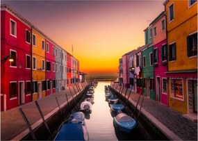 Kép - Naplemente, Burano sziget, Velence, Olaszország (70x50 cm)
