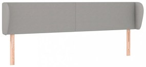 világosszürke szövet fejtámla szárnyakkal 203x23x78/88 cm