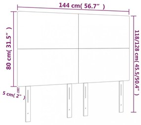 4 db tópszínű szövet fejtámla 72 x 5 x 78/88 cm