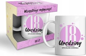 Happy day pink szülinapi bögre dobozban 18 éves