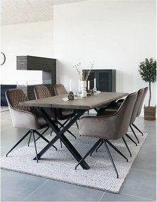 Barna kárpitozott étkezőfotel Harbo – House Nordic