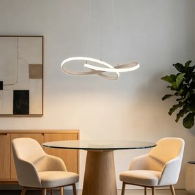 Brilagi - LED, fényerőszabályozható kábeles függőlámpa INFINITY LED/55W/230V 50x50 cm bézs + távirányító
