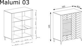 Aldabra Malumi MM-3 vitrin, fekete