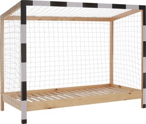 Montessori ágy, természetes/fehér/fekete, 90x200, FUTAL