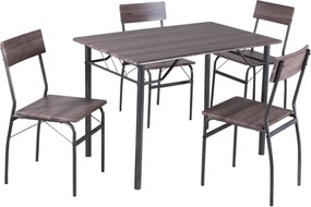 Étkezőgarnitúra, barna/fekete, GIROL SET 1+4