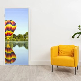 Fotótapéta ajtóra - Hőlégballon a tavon (95x205cm)