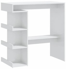 magasfényű fehér bárasztal tárolópolccal 100 x 50 x 101,5 cm