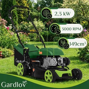 Benzinmotoros fűnyíró hajtással GARDLOV DriveX - 149 cm³, 50 l-es kosárral