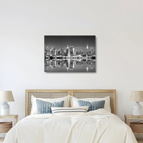 Üveg kép - New York, fekete-fehér (70x50 cm)