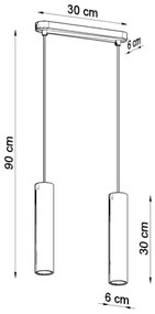 Sollux SL.0654 - LUVO 2xGU10/40W/230V beton/fekete függeszték